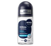 NIVEA MEN - Bille Masculin Derma Control Defend - Déodorant Homme 72H Anti-Transpirant Aisselles - Acide Hyaluronique & Provitamine B5 - Anti-Démangeaisons - 0% Alcool - Tous Types de Peaux - 50 ml