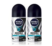 NIVEA MEN Déodorant Bille Invisible for Black & White Fresh (2 x 50 ml), déodorant homme anti traces blanches & jaunes, anti transpirant aisselles protection 48 h