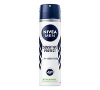 NIVEA MEN Déodorant Sensitive Protect en spray (150 ml), anti-transpirant pour peaux sensibles, protège contre l'humidité des aisselles pendant 48 heures sans irriter la peau