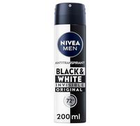 Nivea Men Déodorant spray Black & White Invisible – anti-traces, sans alcool – 200 ml