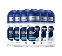NIVEA MEN Derma Control Defend Déodorant à bille 50 ml Protection anti-transpirante 72h pour homme avec hyaluronique et provitamine B5 (6 x 50 ml)