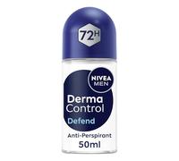 NIVEA MEN Derma Control Defend Roll On (50 ml), anti-transpirant à bille pour la défense contre les odeurs et les taches, déodorant de protection 72H pour peaux sensibles