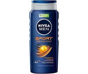 NIVEA MEN Douche de soin de sport (400 ml), gel douche revitalisant et nourrissant avec minéraux, douche rafraîchissante pour hommes actifs
