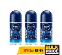 Nivea Men Fresh Active Infini-Fresh Roll-On Deodorant Antibactérien 50ml Pack...