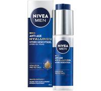 NIVEA MEN Gel anti-âge Hyaluron Hydro pour le visage rafraîchissant à l'acide hyaluronique et au pro-rétinol, gel à absorption rapide pour une hydratation intense 24 h et un soulagement visible des