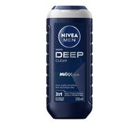NIVEA MEN - Gel Douche Homme Deep 3-en-1 - Corps, Visage & Cheveux - Formule Maxxtech avec de l'Argile Microfine - Parfum Sophistiqué - pH Neutre - Tous Types de Peaux - 250 ml