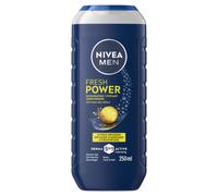 NIVEA MEN Gel Douche 3-en-1 Power Fresh 250 ml - Corps, Visage & Cheveux, Fraîcheur intense