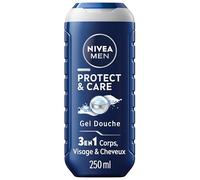 NIVEA MEN Gel douche Protect & Care (1x 250 ml) - Soin lavant enrichi en Aloe Vera naturel - Gel douche homme 3 EN 1 - Soin nettoyant corps visage et cheveux à la formule hydratante