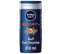 NIVEA MEN Gel Douche Sport (1 x 250 ml) - Soin lavant enrichi en minéraux - Gel douche homme 3 EN 1 revitalisant - Soin Nettoyant Corps Visage & Cheveux pour une Effet Fraîcheur 24h