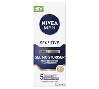 NIVEA MEN Gel hydratant pour peaux sensibles et poils de barbe (50 ml), crème visage pour homme pour un usage quotidien, gel hydratant avec vitamine E, provitamine B5 et extrait de camomille