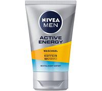 NIVEA MEN Gel nettoyant Active Energy (100 ml), gel nettoyant à la caféine 100% naturel, nettoyant pour le visage rafraîchissant et en profondeur