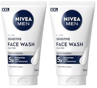 NIVEA MEN - Gel Nettoyant Visage Quotidien - Nettoie En Douceur - Peau Sensible - Format XXL - Sans Savon, Sans Alcool - Complexe VitaminPRO - Vitamine E - 5 Protections - Non Desséchant - 150 ml