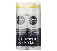 NIVEA Men, Lot de 2 flacons de mousse à raser pour homme - 2 x 200 ml - Sensitive - 0% d'alcool