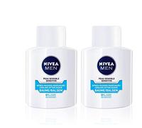 NIVEA MEN Peau Sensible Baume Après-Rasage Fraîcheur (2x100 ml), Soin visage enrichi en extraits de Camomille & d’algue marine, après-rasage hommes à la peau sensible