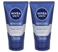 NIVEA Men Protect & Care Soin Visage Hydratant 24H Crème 2x75 ml