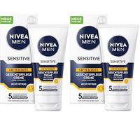 NIVEA MEN Sensitive Crème de soin du visage avec SPF 15, crème hydratante 24 h pour la peau sensible des hommes - Crème apaisante pour le visage pour soulager les irritations de la peau (75 ml)