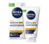 NIVEA Men Crème Hydratante Sensitive pour Visage avec SPF 15, Protection UV, Soin Apaisant pour Peaux Sensibles, 75 ml