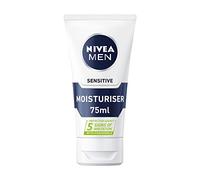 NIVEA MEN Sensitive Crème hydratante pour le visage (75 ml) avec 0 % d'alcool, fabriquée pour les peaux sensibles, essentiels pour les soins de la peau pour homme