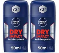 NIVEA MEN - Stick Masculin Dry Impact - Déodorant Homme 72H Anti-Transpirant Aisselles - Anti-Bactérien & Séchage Rapide - 0% Alcool - Peaux Sensibles - 50 ml (Lot de 2)