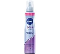 NIVEA Mousse extra forte (150 ml), mousse nourrissante pour cheveux avec protection thermique, panthénol et vitamine B3, réparateur fiable pour coiffer avec maintien 24 h (niveau de maintien 4)