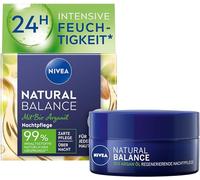 NIVEA Natural Balance Crème de nuit régénérante (50 ml) à l'huile d'argan bio, à l'huile de jojoba et d'amande - Crème de nuit nourrissante pour tous types de peau