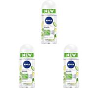 NIVEA NATURALLY GOOD Déodorant Femme Aloe Vera Bio Bille 50 ml, déodorant avec 95% d’ingrédients d’origine naturelle, roll-on fraîcheur 24h (Lot de 3)