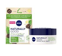 NIVEA NATURALLY GOOD Soin de jour énergisant à l’huile de café recyclé (1 x 50 ml), Crème visage hydratante, Soin naturel à la formule vegan pour une peau énergisée