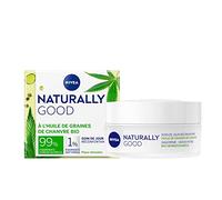 NIVEA NATURALLY GOOD Soin de jour réconfortant (1 x 50 ml), Soin visage à l’huile de graine de chanvre bio, Crème de jour apaisante pour peaux stressées