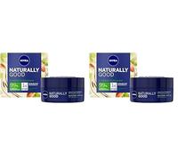 NIVEA NATURALLY GOOD Soin de Nuit Régénérant 50 ml, Soin visage avec 99% d’ingrédients d’origine naturelle, crème de nuit à l'huile d'Argan Bio & huiles précieuses (Lot de 2)