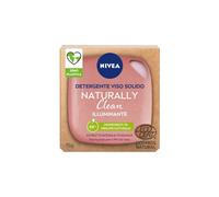 NIVEA Naturally Clean Nettoyant Visage Solide Illuminant 75 g, Nettoyant Solide 99% Naturel avec Vitamine E et Extrait de Rose, Nettoyant Naturel avec Formule Végétalienne