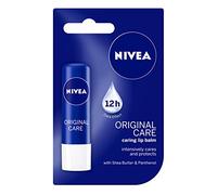 Nivea NIVEA Lip Balm Original Care (4,8 g) Hydratant protecteur pour les lèvres au beurre de karité et aux huiles naturelles, Baume à lèvres bienveillant pour un soin hydratant 24h, Soin des lèvres fo