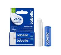 NIVEA Original Care Duo Pack Baume à lèvres (2 x 4,8 g), hydratant pour les lèvres en profondeur pendant 24 h +, ingrédients d'origine 100 % naturelle, beurre de karité et vitamines, soin des lèvres