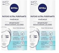 NIVEA Patchs Ultra Purifiants Fraîcheur (1 x 6 patchs), Patchs enrichis en Acide Citrique anti points noirs & impuretés, Patchs Nettoyants pour tous types de peaux (Lot de 2)