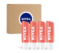Nivea Peach Lip Care - Baume l vres teint pour les belles l vres douces - paquet 4