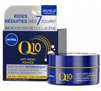 NIVEA Q10 Power Soin de Nuit Raffermissant (1x50 ml), crème anti rides avec Q10 Pur & Acide Hyaluronique, soin anti-âge booster de collagène, crème hydratante visage tous types de peaux