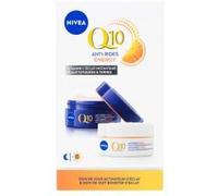 NIVEA Coffret Visage Q10 Energy (1 x 1 pce) - Soins visage anti-rides - Routine crème hydratante visage et éclat à la Vitamine C - Crème jour FPS15 + crème nuit énergisante peaux ternes & fatiguées
