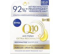 NIVEA Q10 Crème de jour pour le visage avec SPF 15, soin raffermissant du visage avec Q10, huile d'argan bio et squalane, crème de jour pour peaux très sèches, Q10 anti-rides extra riche (50 ml)