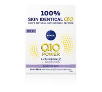 NIVEA Q10 Crème de jour raffermissante anti-rides SPF 15 (50 ml), crème visage anti-rides avec peau identique à la peau pure Q10 et extrait de réglisse, crème visage pour peaux sensibles