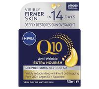 NIVEA Q10 Crème de nuit anti-rides 60+ extra nourrissante (50 ml), crème de nuit nourrissante qui réduit les rides profondes, hydrate intensément et restaure l'hydratant anti-rides pendant la nuit