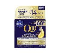 NIVEA Q10 Crème de nuit anti-rides 60+ extra nourrissante (50 ml), crème de nuit nourrissante qui réduit les rides profondes, hydrate intensément et restaure l'hydratant anti-rides pendant la nuit