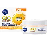 NIVEA Q10 ENERGY Crème de jour anti-rides à la vitamine C hydratante pour le visage avec Q10, vitamine C et extrait de guarana, crème pour le visage avec SPF 15 pour les peaux fatiguées (50 ml)