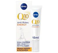 NIVEA Q10 Energy Soin Contour des Yeux (1x15 ml), crème anti rides yeux enrichie vitamine C & Guarana antioxydants, crème anti-âge anti-cerne yeux peaux ternes et fatiguées