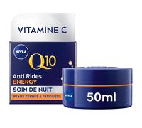 NIVEA Q10 Energy Soin de Nuit Booster d'éclat (1x50 ml), crème anti rides enrichie en Q10 pur & Vitamine C, soin anti-âge pour un teint éclatant, crème visage énergisante peaux ternes et fatiguées
