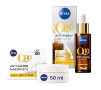 NIVEA Q10 Kit de soin du visage anti-rides avec crème de jour Q10 et créatine et sérum raffermissant avec technologie anti-glaciation, adoucit et prévient les rides