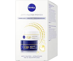 NIVEA Q10 Kit de soin du visage anti-rides avec crème de jour SPF 15 (50 ml) et crème de nuit (50 ml), kit de soin anti-âge