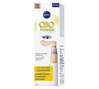 NIVEA Q10 Power 3in1 Eye Care Cushion 02 Nude 4 ml, crème contour des yeux colorée et hydratante, apprêt pour les yeux anti-âge avec coenzyme Q10, correcteur cernes lissant