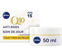 NIVEA Q10 Power Soin de Jour Anti-Rides +Fermeté FPS15 (1x50ml), crème anti-âge enrichie en Q10 & avec 10X plus de créatine, crème hydratante, soin visage femme