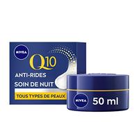 NIVEA Q10 Power Soin de Nuit Anti-Rides + Fermeté (1x50ml), crème anti-âge enrichie en Q10 & 10 X plus de créatine, crème hydratante, soin visage femme régénérant