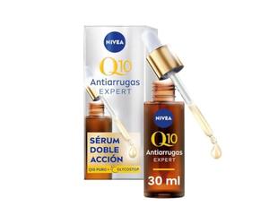 Nivea Q10 Sérum anti-rides Expert Double Action (30 ml), sérum pour le visage avec technologie anti-âge, tonique anti-âge, bloque les dommages causés par le sucre