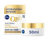 NIVEA Q10 Soin de Jour Extra Nourrisant FPS15 (1x50 ml), crème anti rides enrichie en Q10 pur & Huile d'Argan, crème anti-âge nourrissante, soin hydratant visage peaux sèches à très sèches